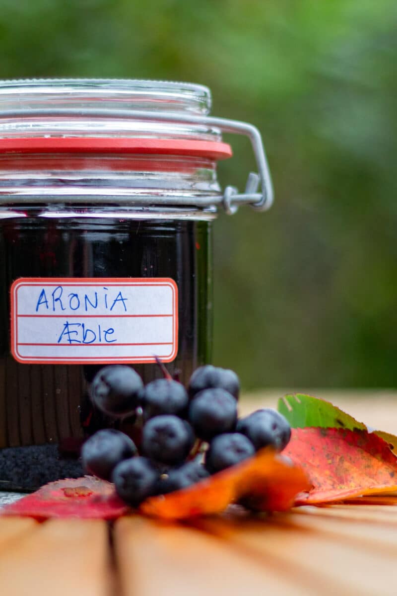 Æble-aronia-syltetøj med hele aroniabær