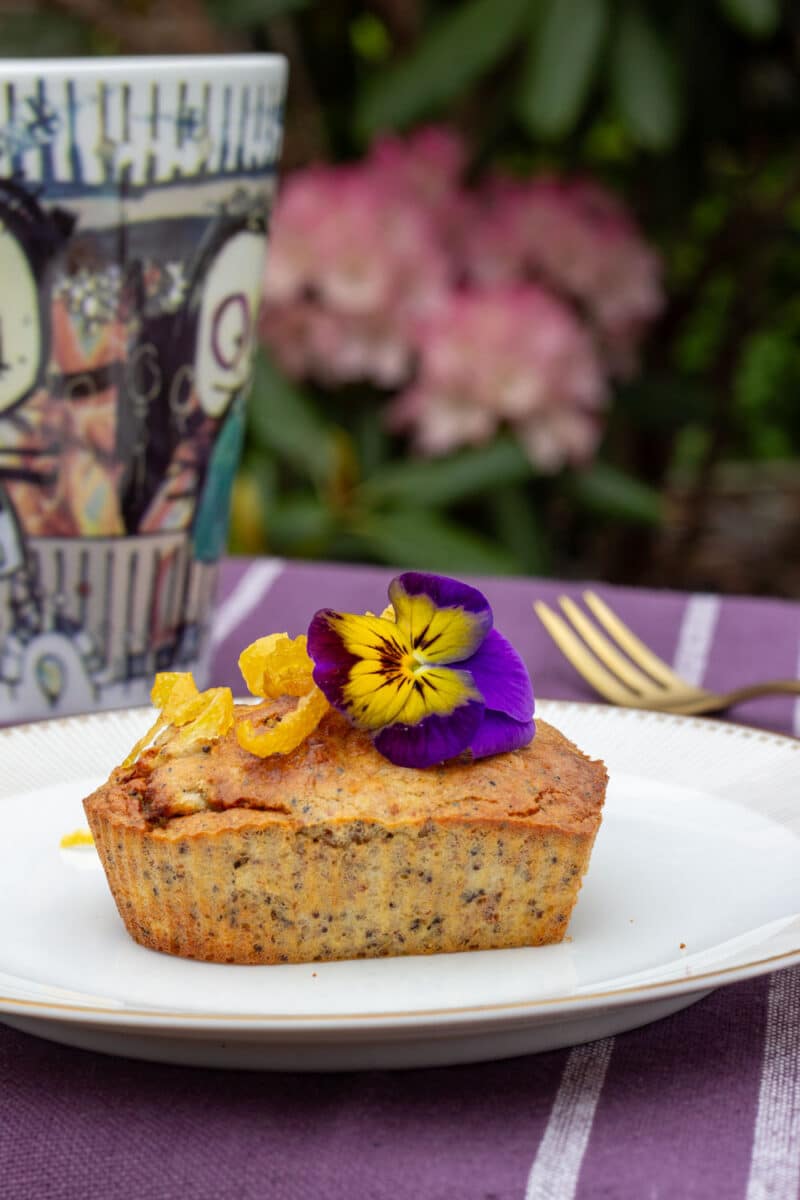 Citronmuffin med birkes og kandiseret citronskal