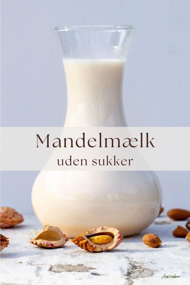 Kande med mandelmælk omgovet af knækkede mandler