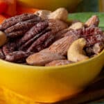 Salt nøddemix af nødder ristet og saltet i airfryer